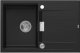 Zlewozmywak Owen OWEN 111 GraniteQ zlewozmywak z syfonem Push 2 Open 1-komorowy z/o (760x500x215; kom. 330x430) pure carbon / elementy stalowe 2