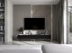 Meble Lindner Szafka RTV Glamour Komoda RTV Meble Lindner Stolik Czarny Mat Ryflowane Fronty 220 cm 3