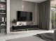 Meble Lindner Szafka RTV Glamour Komoda RTV Meble Lindner Stolik Czarny Mat Ryflowane Fronty 220 cm 4