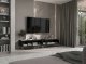 Meble Lindner Szafka RTV Glamour Komoda RTV Meble Lindner Stolik Czarny Mat Ryflowane Fronty 220 cm 5