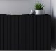 Meble Lindner Szafka RTV Glamour Komoda RTV Meble Lindner Stolik Czarny Mat Ryflowane Fronty 220 cm 6