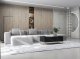 Meble Lindner Szafka RTV Glamour Komoda RTV Meble Lindner Stolik Czarny Mat Ryflowane Fronty 220 cm 7