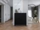 Meble Lindner Komoda RTV Glamour Czarny MAT 112 cm Szafka RTV Nowoczesna Czarna Rama Loft Ryflowane fronty 3