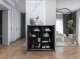 Meble Lindner Komoda RTV Glamour Czarny MAT 112 cm Szafka RTV Nowoczesna Czarna Rama Loft Ryflowane fronty 5