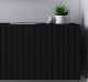 Meble Lindner Komoda RTV Glamour Czarny MAT 112 cm Szafka RTV Nowoczesna Czarna Rama Loft Ryflowane fronty 6