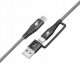 Kabel USB TB USB-A + USB-C - USB-C 1.2 m Czarny (AKTBXKUCTOA120B) 2