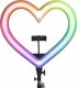 Lampa pierścieniowa OEM Lampa LED Ring / Heart Stream RGB pierścieniowa 10 cali FULL COLOR z uchwytem na telefon + statyw JM26-10 4