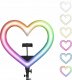 Lampa pierścieniowa OEM Lampa LED Ring / Heart Stream RGB pierścieniowa 12 cali FULL COLOR z uchwytem na telefon + statyw JM33-13 4