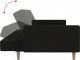 vidaXL Rozkładana kanapa 2-osobowa, czarna, tapicerowana tkaniną 7