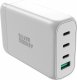 Ładowarka Silver Monkey Ładowarka GaN Silver Monkey SMA152 130W 3xUSB-C PD USB-A QC 3.0 z odłączanym kablem zasilającym - biała 1