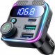 Ładowarka Joyroom Transmiter FM Joyroom JR-CCB01 48W 2x USB-A USB-C z podwójnym mikrofonem - czarny 5