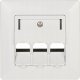 Solarix Gniazdko modularne Solarix na 3 keystony pod tynk białe 3