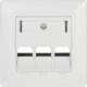 Solarix Gniazdko modularne Solarix na 3 keystony pod tynk białe 7