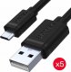 Kabel USB Unitek USB-A - microUSB 0.3 m Czarny (Y-C4007BK) 1