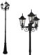 Polux Stojąca LAMPA masztowa LIGURIA 313423 metalowa OPRAWA klasyczna do ogrodu zewnętrzna outdoor IP43 czarna 2