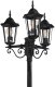 Polux Stojąca LAMPA masztowa LIGURIA 313423 metalowa OPRAWA klasyczna do ogrodu zewnętrzna outdoor IP43 czarna 3