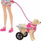 Lalka Barbie Mattel i piesek na wózku Zestaw (HTK37) 1