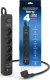 Listwa zasilająca Kerg Urządzenie zasilające zabezpieczające KERG z wyłącznikiem 4 gniazda USB-C USB-A czarne 5m 16A H05VV-F 3x1,5mm2 2