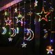 Springos Kurtyna świetlna 138 Led girlanda gwiazdki księżyce lampki sople multikolor UNIWERSALNY 10
