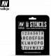 Vallejo Vallejo: Stencils - Stamp Font 1