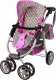 Alice Wózek Dla Lalek Spacerówka 2 w 1 Gondola Torba Różowy Gwiazdki 11