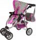 Alice Wózek Dla Lalek Spacerówka 2 w 1 Gondola Torba Różowy Gwiazdki 4