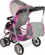 Alice Wózek Dla Lalek Spacerówka 2 w 1 Gondola Torba Różowy Gwiazdki 5