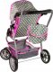 Alice Wózek Dla Lalek Spacerówka 2 w 1 Gondola Torba Różowy Gwiazdki 4