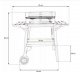 kontrast Grill węglowy z półkami na kółkach 28,5x48,5 cm BBQ 6