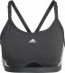 Adidas Stanik damski adidas Aeroreact Training Light-Support 3-Stripes Bra ciemnoszary HC7870 XS 1