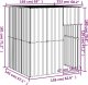 vidaXL Buda dla psa, z dachem, szara, 165x153x181 cm, stal 4