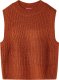vidaXL Swetrowa kamizelka dziecięca z dzianiny, koniakowa, 128 1