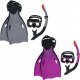 Bestway Bestway Hydro-Pro BlackSea Snorkel & Fin Set, Adult, Half face mask, Tempered glass, Assorted colours, Silicone, 43-48 1