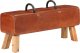 vidaXL Ławeczka gimnastyczna, brązowa, 110 cm, skóra naturalna 1