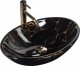 Umywalka Rea Umywalka nablatowa REA Pamela Black Marble Shiny 1