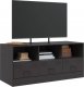 vidaXL Szafka pod telewizor, czarna, 99x39x44 cm, stalowa 3