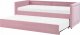 Beliani Łóżko wysuwane tapicerowane 90 x 200 cm różowe MIMIZAN 1