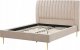 Beliani Łóżko welurowe 140 x 200 cm beżowe MARVILLE 2