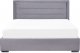 Beliani Łóżko z pojemnikiem welurowe 160 x 200 cm ciemnoszare ROUEN 6