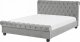 Beliani Łóżko wodne welurowe 180 x 200 cm szare AVALLON 1