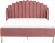 Beliani Łóżko welurowe 140 x 200 cm różowe AMBILLOU 5