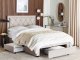 Beliani Łóżko welurowe 140 x 200 cm beżowe LIEVIN 3