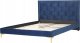 Beliani Łóżko welurowe 140 x 200 cm granatowe LIMOUX 2