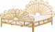 Beliani Łóżko paw rattanowe 180 x 200 cm jasne drewno FLORENTINE 1
