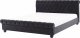 Beliani Łóżko wodne welurowe 180 x 200 cm czarne AVALLON 1