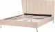 Beliani Łóżko welurowe 160 x 200 cm z portem USB beżowe MIRIBEL 3