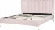 Beliani Łóżko welurowe 180 x 200 cm z portem USB różowe MIRIBEL 3