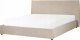 Beliani Łóżko z pojemnikiem welurowe 180 x 200 cm beżowoszare LAVAUR 1