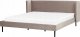 Beliani Łóżko welurowe 180 x 200 cm beżowoszare ARETTE 1