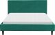 Beliani Łóżko tapicerowane 140 x 200 cm ciemnozielone FITOU 4